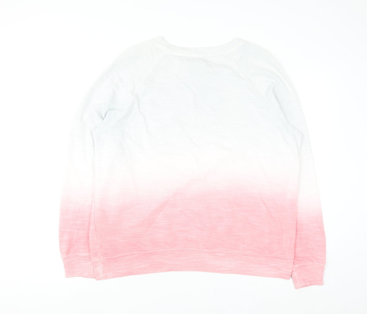 Marks and Spencer Women Pink Ombre Cotton Pullover Sweatshirt Size 14