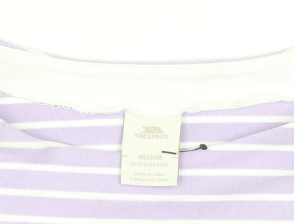 Trespass Women’s Lilac Striped Pullover Sweatshirt UK 12 Medium
