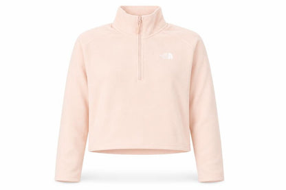 The North Face Womens Pink 1/4 Zip Fleece Pullover Sweatshirt M