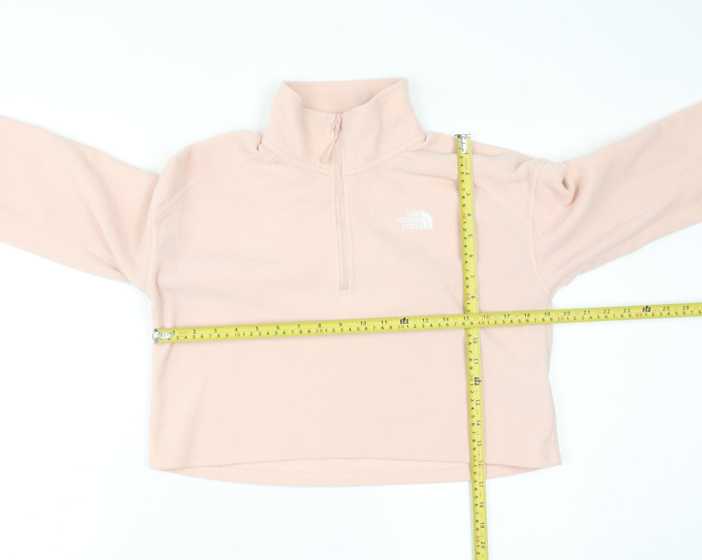 The North Face Womens Pink 1/4 Zip Fleece Pullover Sweatshirt M