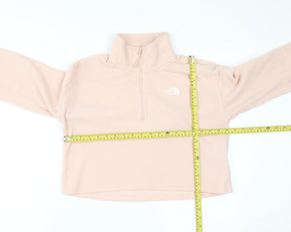 The North Face Womens Pink 1/4 Zip Fleece Pullover Sweatshirt M