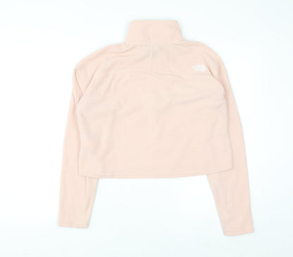 The North Face Womens Pink 1/4 Zip Fleece Pullover Sweatshirt M