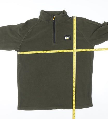 CAT Men's Green Fleece 1/4 Zip Pullover Sweatshirt XL