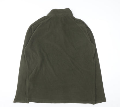 CAT Men's Green Fleece 1/4 Zip Pullover Sweatshirt XL