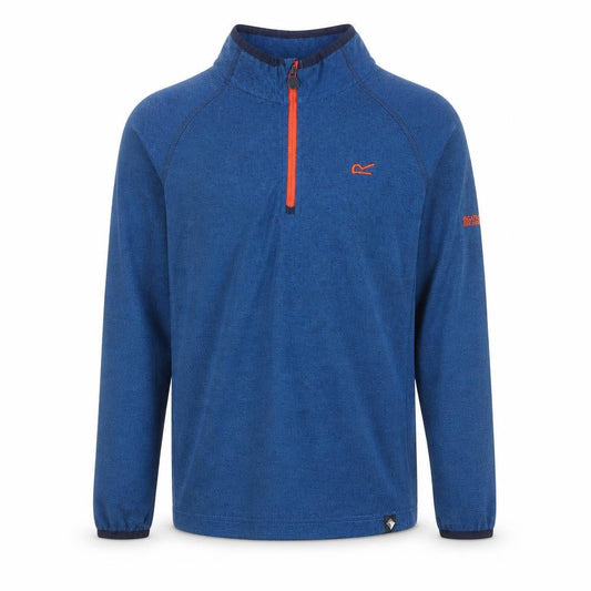 Front view of Regatta boys’ blue 13 years 1/4 zip pullover outdoor sweatshirt