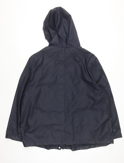 Dorothy Perkins Women’s Navy Hooded Rain Coat UK 22 Maternity Lined Waterproof