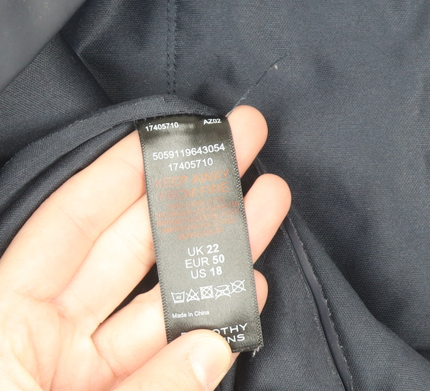 Dorothy Perkins Women’s Navy Hooded Rain Coat UK 22 Maternity Lined Waterproof