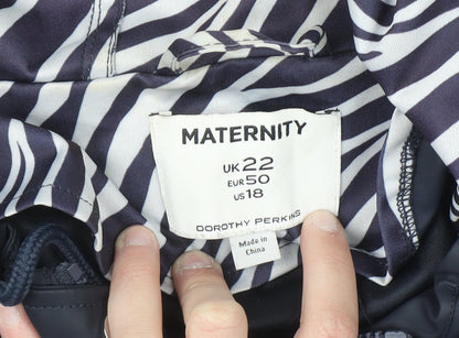 Dorothy Perkins Women’s Navy Hooded Rain Coat UK 22 Maternity Lined Waterproof