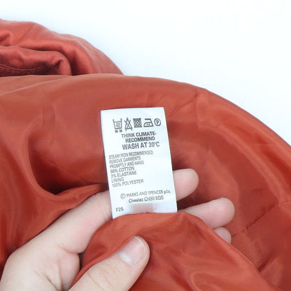 Marks and Spencer Women's Orange Long Trench Coat Size 10 Cotton Blend