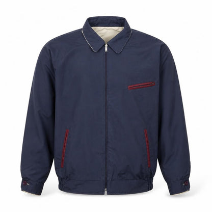 Aldor Men's Blue Reversible Bomber Jacket Size 40 Full Zip