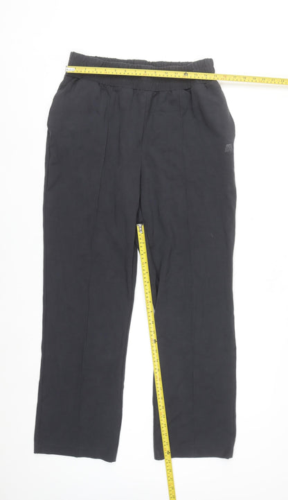 4TH ARQ Men's Black Regular Fit Stretch Trousers L
