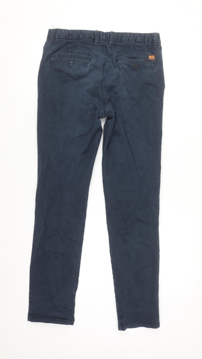 Jack & Jones Men's Blue Regular Fit Chino Trousers 30W 32L