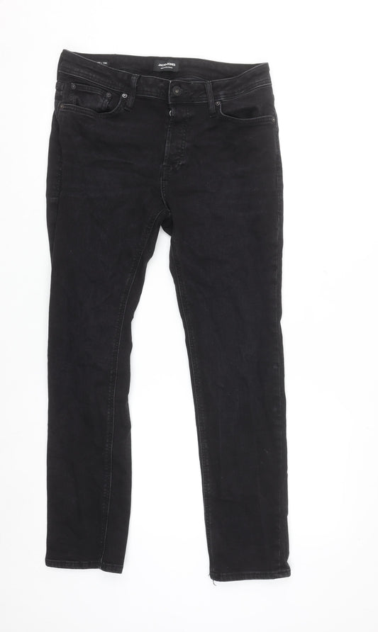 Jack & Jones Men's Black Slim Fit Denim Jeans Size 29x30