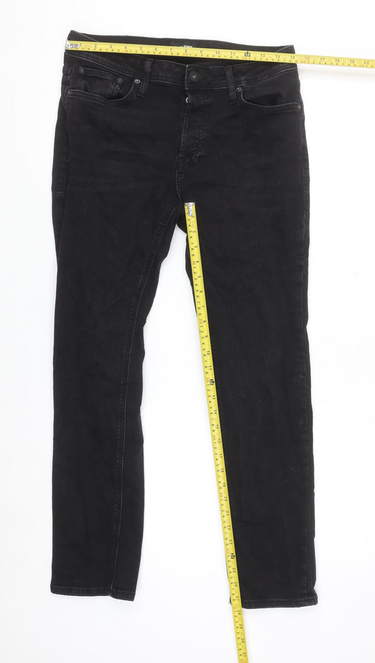 Jack & Jones Men's Black Slim Fit Denim Jeans Size 29x30