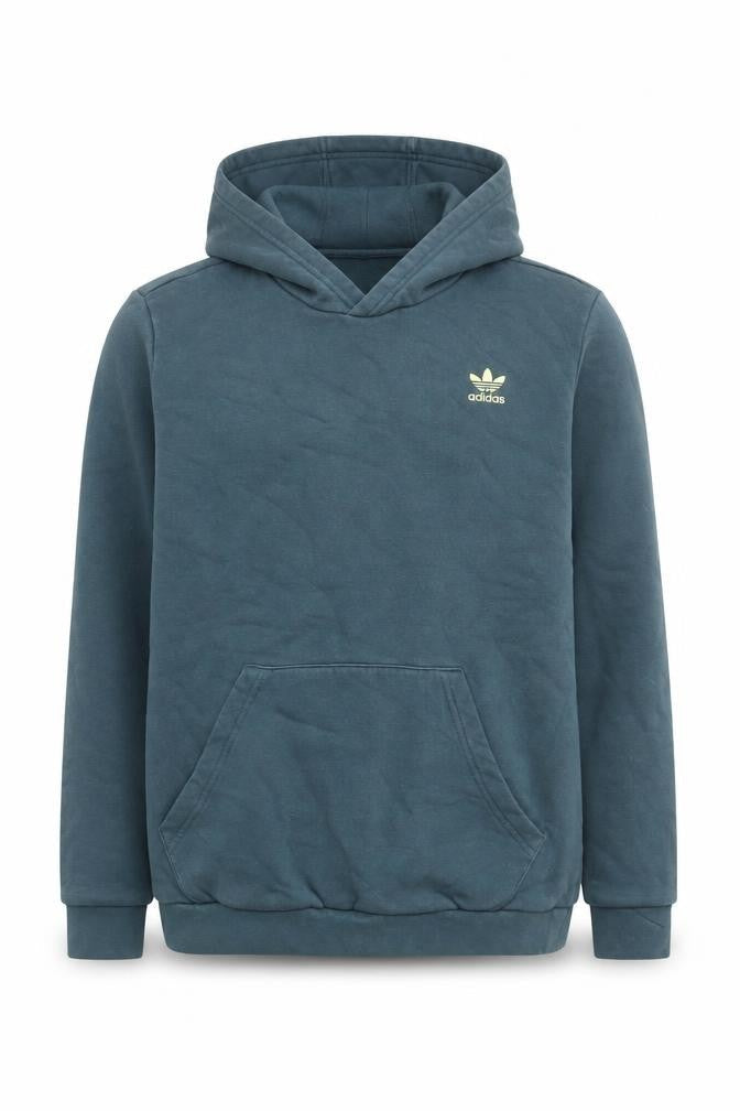 Adidas Boys Blue Pullover Hoodie Size 13-14 Years Cotton Blend