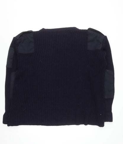 Fastrack Mens Blue 2XL V-Neck Chunky Knit Pullover Jumper