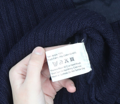 Fastrack Mens Blue 2XL V-Neck Chunky Knit Pullover Jumper
