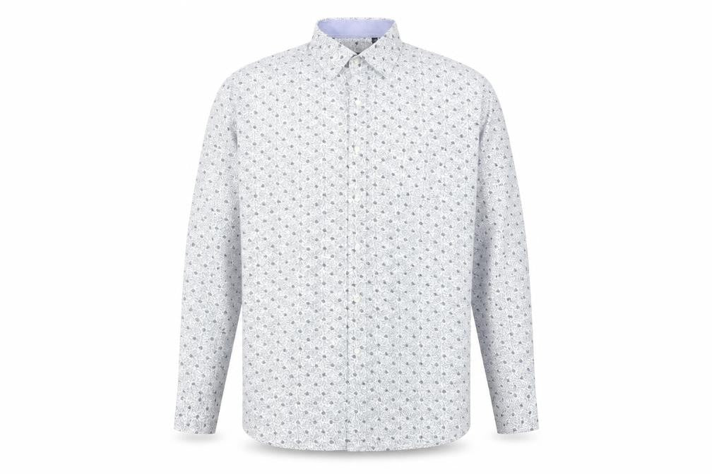Red Jack Men's White Floral Cotton Button-Up Shirt Size 17
