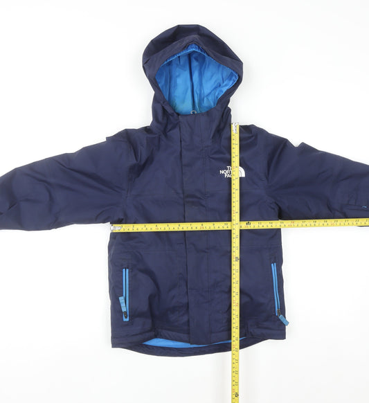 The North Face Boys Blue Waterproof Hooded Winter Parka Jacket XS