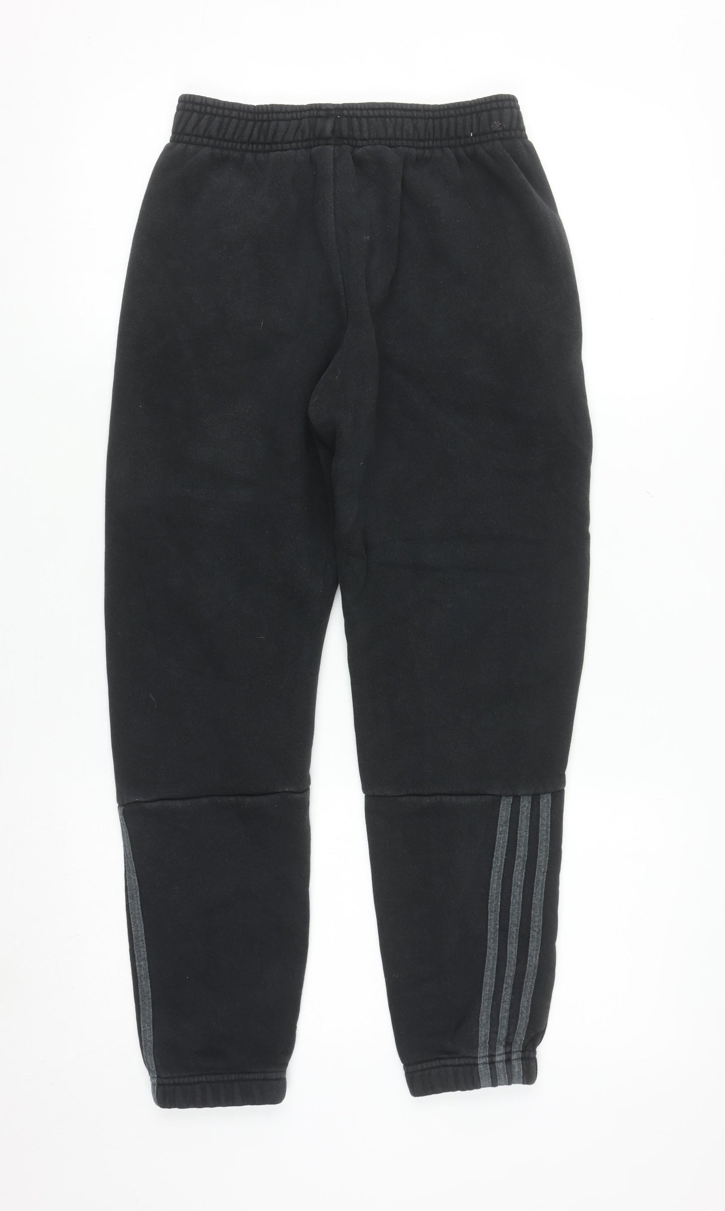 Adidas Boys Black Jogger Sweatpants 11-12 Years Fleece Elastic Waist