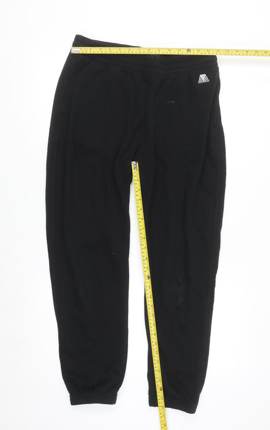 4TH ARQ Men's Black Jogger Sweatpants L Fleece Tapered Fit
