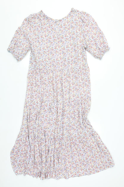 New Look Women's Multicoloured Floral Midi A-Line Dress Size 16