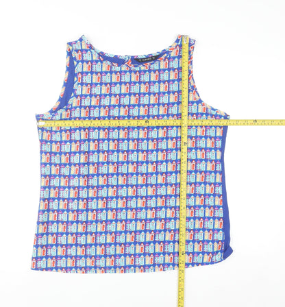 Dunnes Women’s Blue Beach Print Sleeveless Camisole Top Size 16