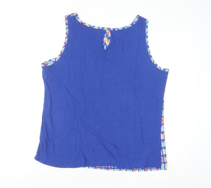 Dunnes Women’s Blue Beach Print Sleeveless Camisole Top Size 16