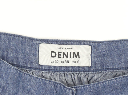New Look Women’s Blue Denim A-Line Button Skirt UK 10