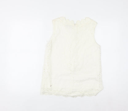 Marc Angelo Women Ivory Lace Sleeveless Blouse Size 10