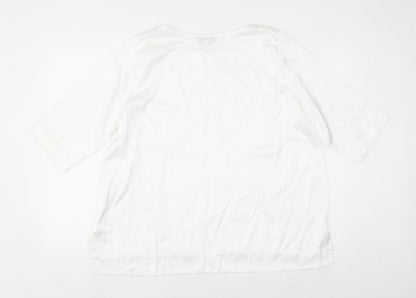Carolyn Donnelly The Edit Women's White 3/4 Sleeve Viscose Blouse Size 18