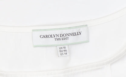 Carolyn Donnelly The Edit Women's White 3/4 Sleeve Viscose Blouse Size 18
