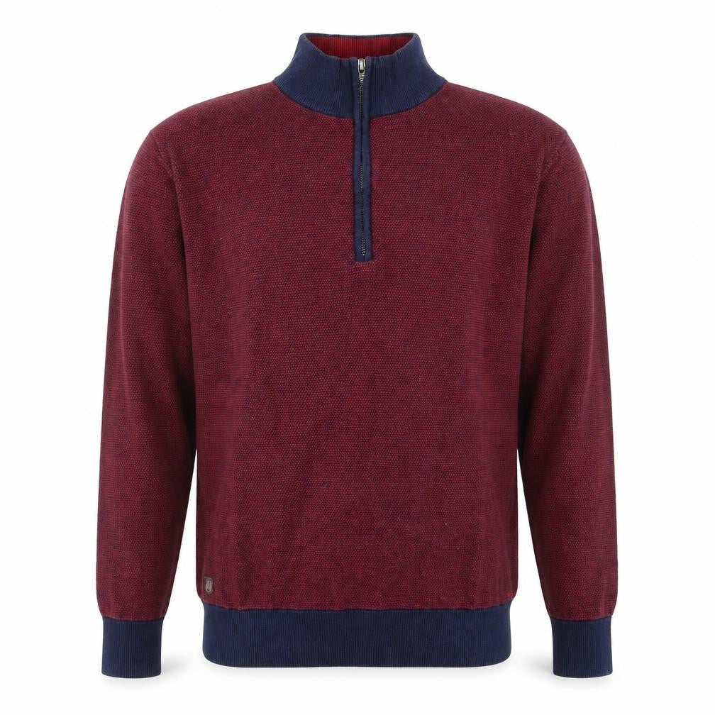 6th Sense Men’s Red Knit 1/2 Zip Cotton Sweatshirt XXL