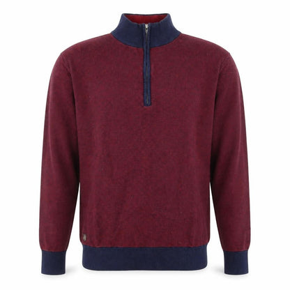 6th Sense Men’s Red Knit 1/2 Zip Cotton Sweatshirt XXL