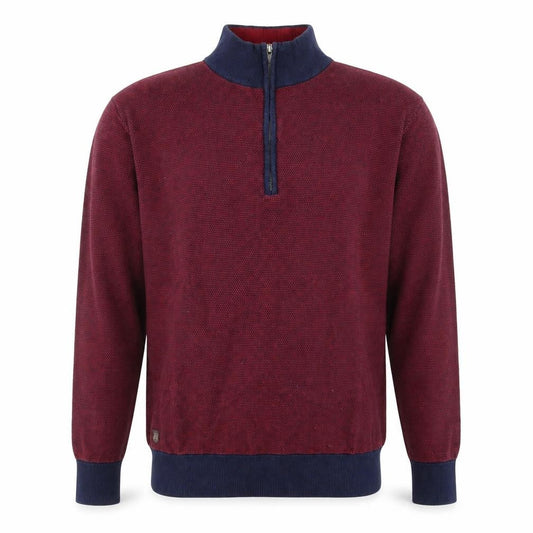 6th Sense Men’s Red Knit 1/2 Zip Cotton Sweatshirt XXL
