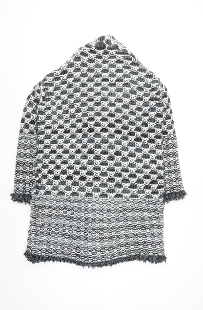 Savida Women's Black & White Chunky Knit Cardigan M
