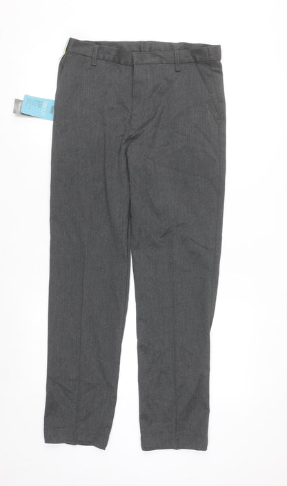 Dunnes Stores Women's Grey Stretch Straight Leg Trousers Size 12