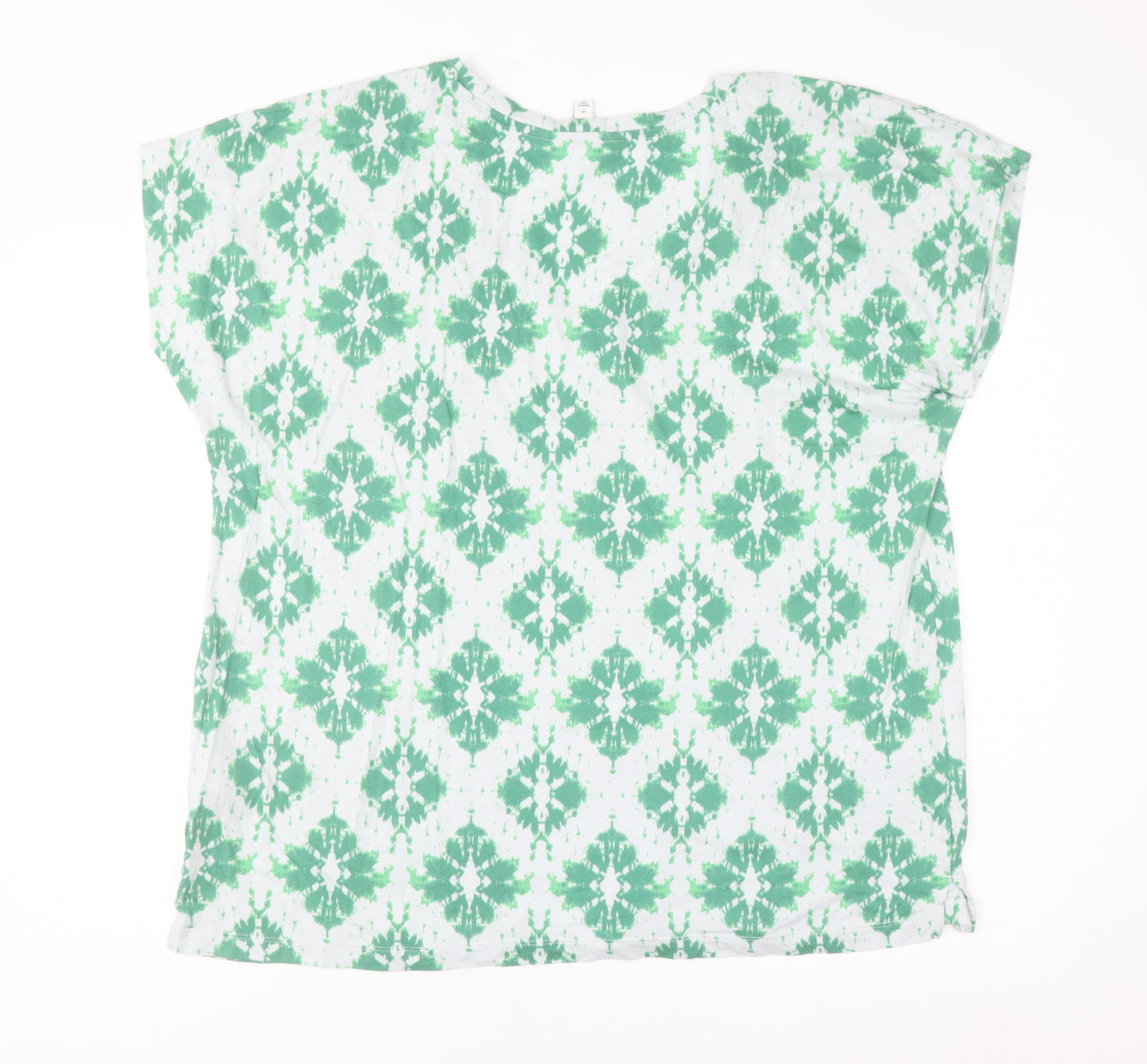 Marks and Spencer Womens Green V-Neck Short Sleeve Jersey T-Shirt Size 16