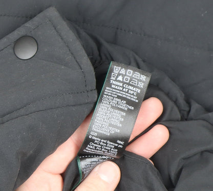 Marks and Spencer Women's Black Long Puffer Coat Size 6 Hooded Stormwear