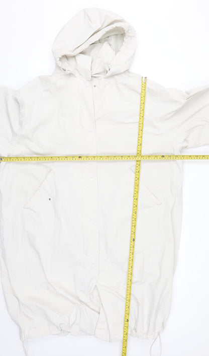 Marks and Spencer Women Petite White Waterproof Long Rain Coat Size 12