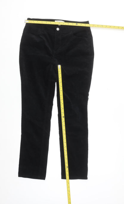 Talbots Petites Black Corduroy Straight Leg Trousers Womens Size 6P