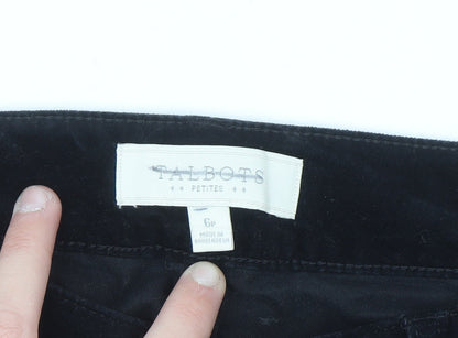 Talbots Petites Black Corduroy Straight Leg Trousers Womens Size 6P