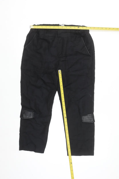 Bagatelle Collection Women's Black Cargo Trousers Size S Elastic Waist
