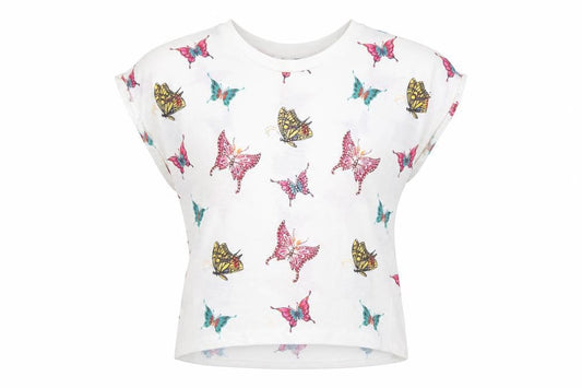 Stella Morgan Womens White Butterfly Print Pullover Jumper Size 10