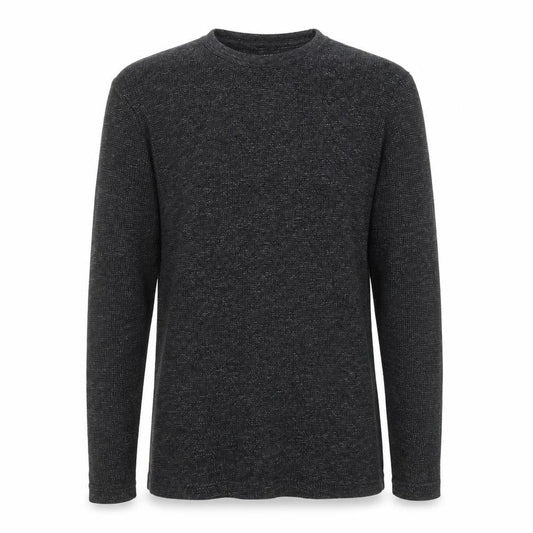 Front view of H&M Men’s Black Slim Fit Crew Neck Long Sleeve Jumper, size S