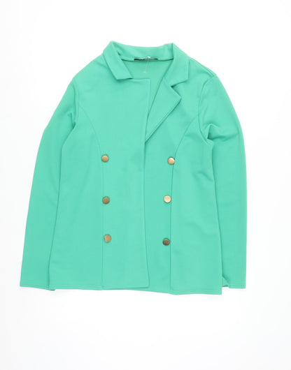 Quiz Womens Green Blazer Jacket Size 10 Double Breasted