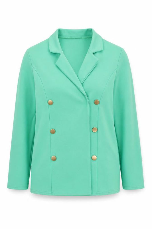 Quiz Womens Green Blazer Jacket Size 10 Double Breasted