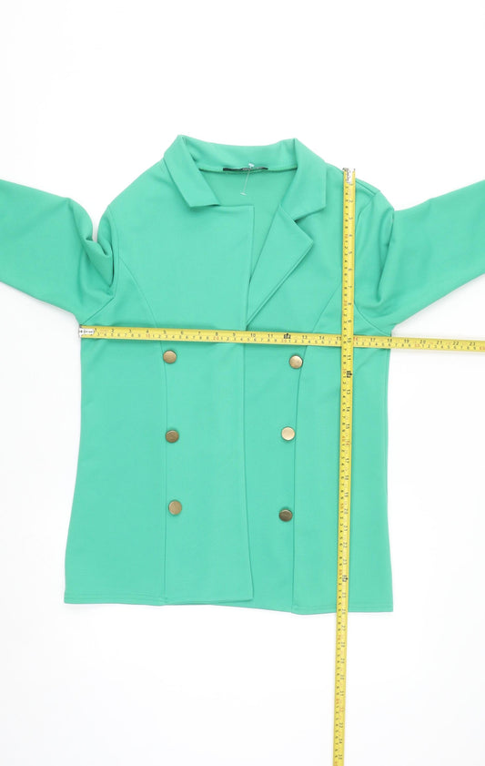 Quiz Womens Green Blazer Jacket Size 10 Double Breasted