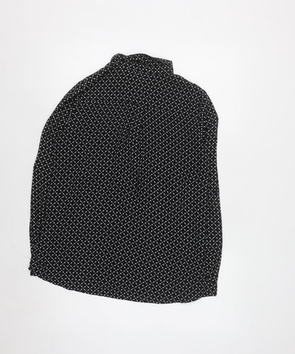 Esmara Women's Black Geometric Long Sleeve Button-Up Shirt Size 12