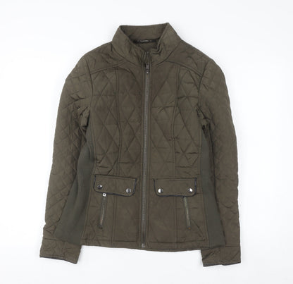 Dunnes Women Green Quilted Mid-Length Jacket Size 12